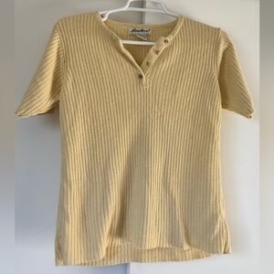 Vintage Eddie Bauer Linen & Cotton Yellow Top